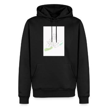 Fille Vélo Amour - Sweat à capuche Premium bio Homme - noir - Devant - Nico (187cm)