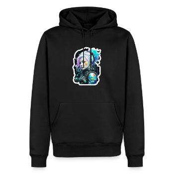Weltraumfrau Astronautin Meerjungfrau Eisprinzessin - Männer Premium Bio Hoodie - Schwarz - Vorne - Nico (187cm)