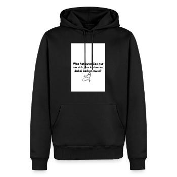 Was hat guter Sex nur mit kacken zu tun? - Männer Premium Bio Hoodie - Schwarz - Vorne - Nico (187cm)
