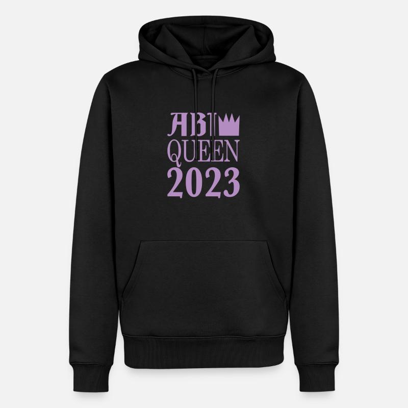 Abi Spruch - queen - Männer Premium Bio Hoodie - Schwarz