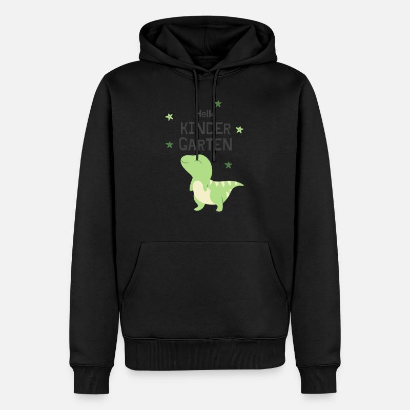 Hello Kindergarten - Männer Premium Bio Hoodie - Schwarz