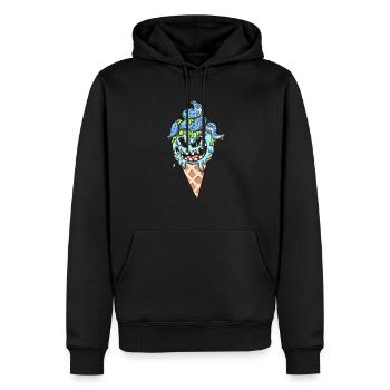 Eiswaffel-Monster - Männer Premium Bio Hoodie - Schwarz - Vorne - Nico (187cm)