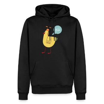 Vogel - Männer Premium Bio Hoodie - Schwarz - Vorne - Nico (187cm)