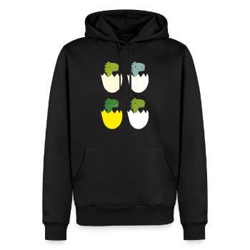 dino baby 4 fach - Männer Premium Bio Hoodie - Schwarz - Vorne - Nico (187cm)