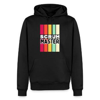 Scrum Master Retro Design - Men’s Premium Organic Hoodie - black - Front - Nico (187cm)