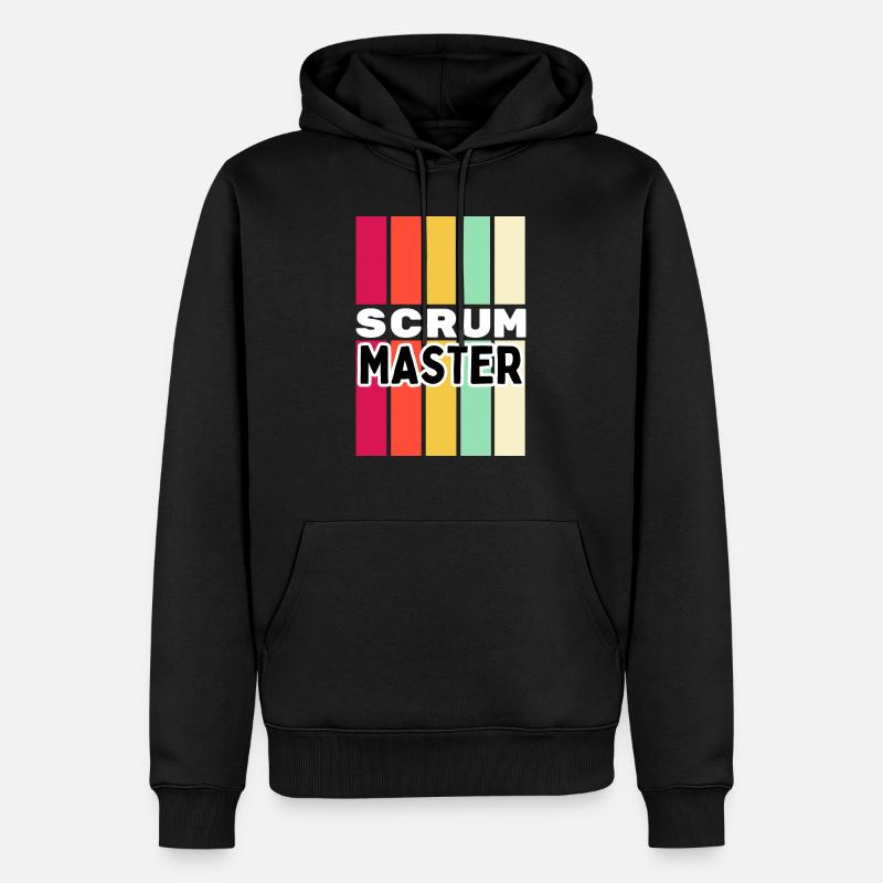 Scrum Master Retro Design - Männer Premium Bio Hoodie - Schwarz