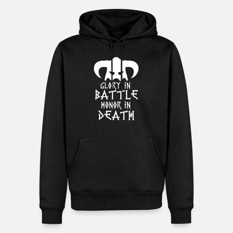 Symbol des Wikinger-Todes - Männer Premium Bio Hoodie - Schwarz