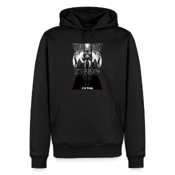 moutons noirs de la famille - Sweat à capuche Premium bio Homme - noir - Devant - Nico (187cm)