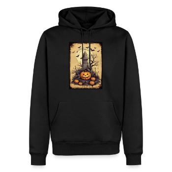 Halloween themed - Men’s Premium Organic Hoodie - black - Front - Nico (187cm)