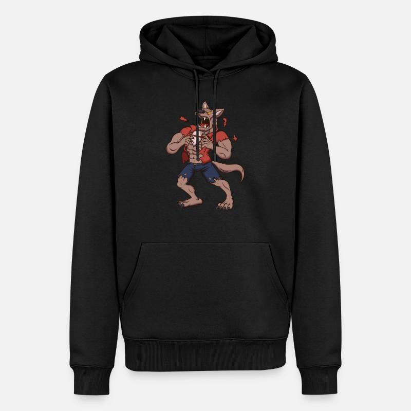 Heulender Werwolf - Männer Premium Bio Hoodie - Schwarz