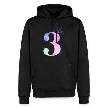 3rd Anniversary Rainbow - Men’s Premium Organic Hoodie - black - Front - Nico (187cm)