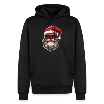 Conception du logo Ugly Christmas Santa Clause - Sweat à capuche Premium bio Homme - noir - Devant - Nico (187cm)
