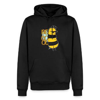 Bee Cool - Männer Premium Bio Hoodie - Schwarz - Vorne - Nico (187cm)