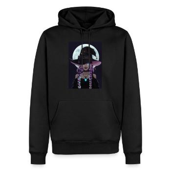 Mond Hexe - Männer Premium Bio Hoodie - Schwarz - Vorne - Nico (187cm)