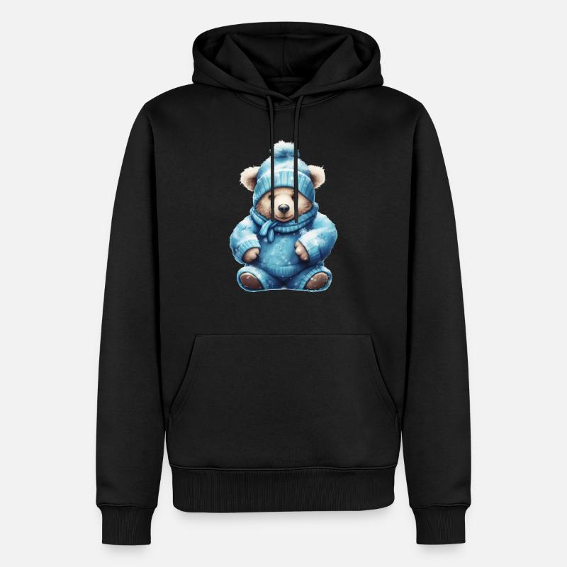 blue teddy 2 - Männer Premium Bio Hoodie - Schwarz
