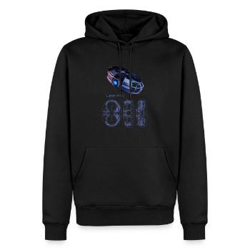 Léon MK.II - Sweat à capuche Premium bio Homme - noir - Devant - Nico (187cm)