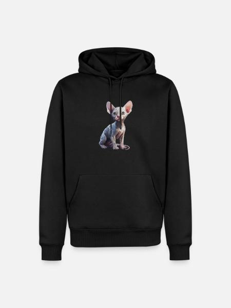 Cat porcelain sphynx - Men’s Premium Organic Hoodie - black
