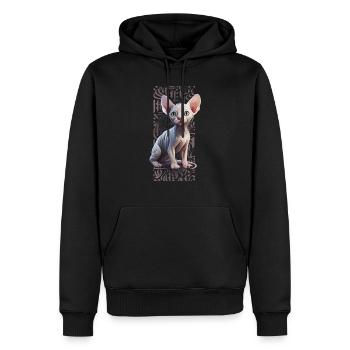 Sphynx Cat calligraphitti - Sweat à capuche Premium bio Homme - noir - Devant - Nico (187cm)