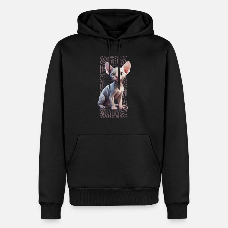 Sphynx Cat Calligraphitti - Männer Premium Bio Hoodie - Schwarz