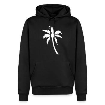 Silhouette de symbole de palmier - Sweat à capuche Premium bio Homme - noir - Devant - Nico (187cm)