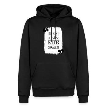 lieben geek statement bluthund hunderasse - Männer Premium Bio Hoodie - Schwarz - Vorne - Nico (187cm)