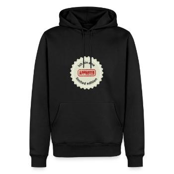 Ich bin eine limited edition - Männer Premium Bio Hoodie - Schwarz - Vorne - Nico (187cm)