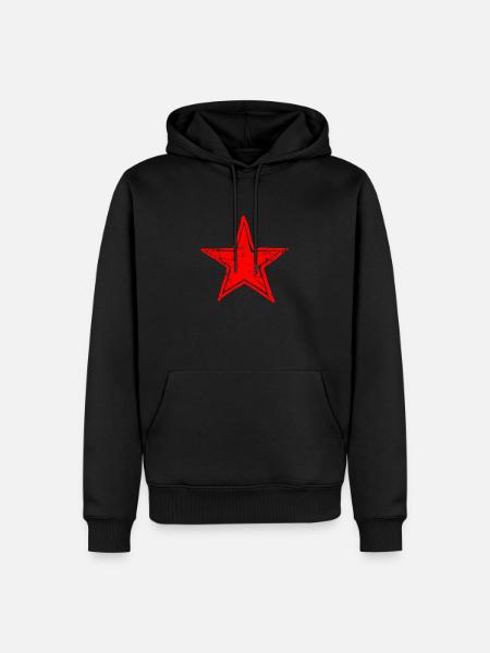 star drawn path red - Männer Premium Bio Hoodie - Schwarz