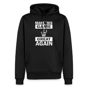 Basket-ball - Sweat à capuche Premium bio Homme - noir - Devant - Nico (187cm)