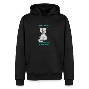 Bodenlose mürrische Katze - Männer Premium Bio Hoodie - Schwarz - Vorne - Nico (187cm)
