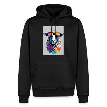 Schaf mit Sonnenbrille - Männer Premium Bio Hoodie - Schwarz - Vorne - Nico (187cm)
