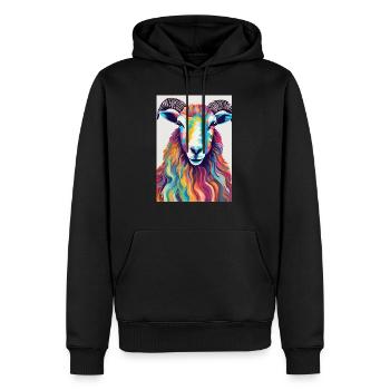 Colorful ram - Men’s Premium Organic Hoodie - black - Front - Nico (187cm)
