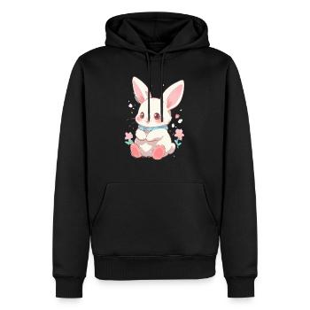 Lapin Pâques Sweet - Sweat à capuche Premium bio Homme - noir - Devant - Nico (187cm)