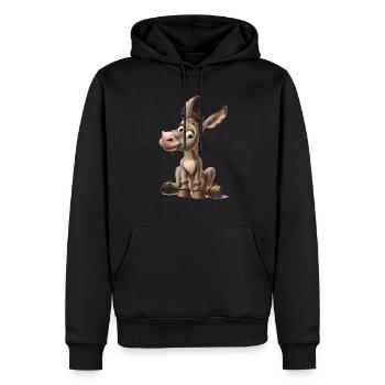 Are donkeys really stubborn? - Men’s Premium Organic Hoodie - black - Front - Nico (187cm)