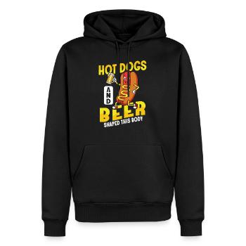 Hot Dogs And Beer Shaped This Body Foodie Wiener H - Männer Premium Bio Hoodie - Schwarz - Vorne - Nico (187cm)