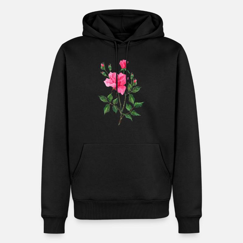 Fleur - Sweat à capuche Premium bio Homme - noir