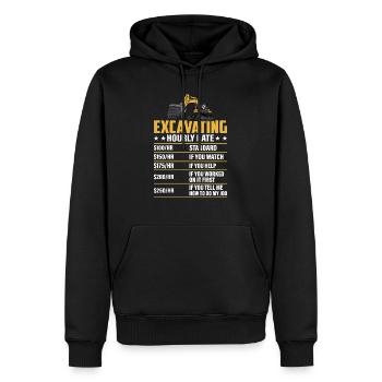 Excavating -Hourly Rate- Excavator Operator - Men’s Premium Organic Hoodie - black - Front - Nico (187cm)