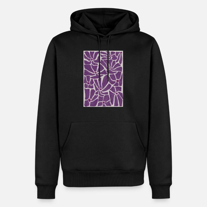 Motif de fleurs - Sweat à capuche Premium bio Homme - noir