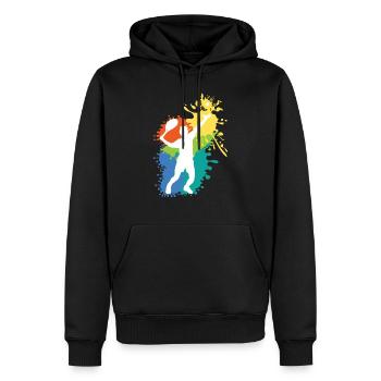 Schöne Tennis Grafik Design Geschenkidee - Männer Premium Bio Hoodie - Schwarz - Vorne - Nico (187cm)