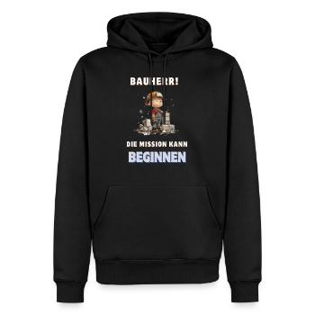 Maçon Maçon Constructeur Maison Construction Artisanat Cadeau Maison Achat - Sweat à capuche Premium bio Homme - noir - Devant - Nico (187cm)