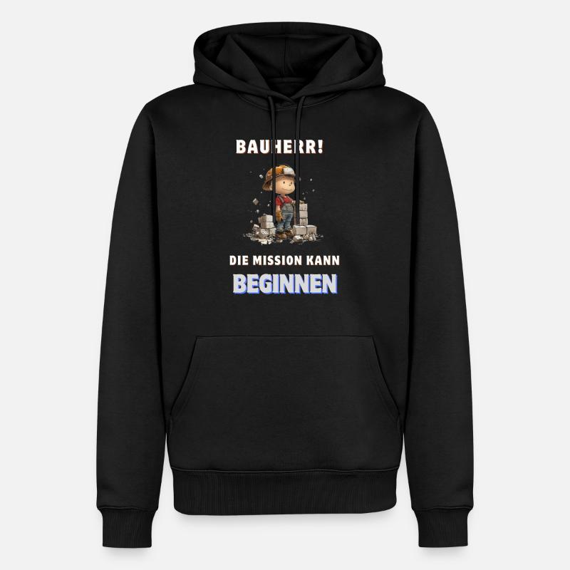 Maçon Maçon Constructeur Maison Construction Artisanat Cadeau Maison Achat - Sweat à capuche Premium bio Homme - noir
