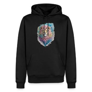 Löwe Wasserfarbe - Männer Premium Bio Hoodie - Schwarz - Vorne - Nico (187cm)