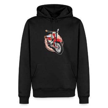 Star (rot) // Illustration - Männer Premium Bio Hoodie - Schwarz - Vorne - Nico (187cm)