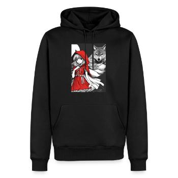 Chaperon rouge - Sweat à capuche Premium bio Homme - noir - Devant - Nico (187cm)