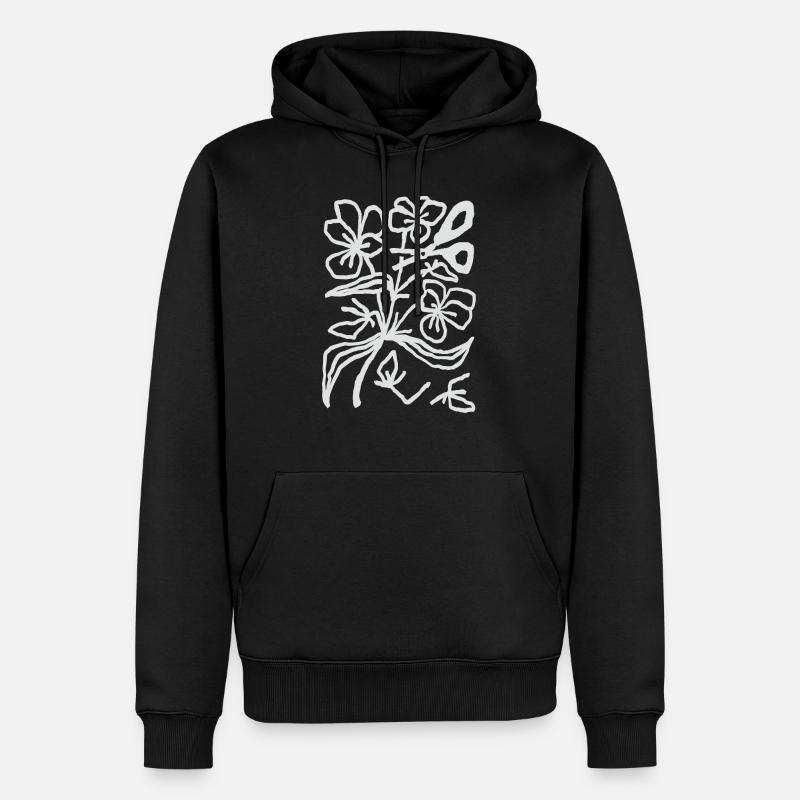 Blume Schere Schnitt - Männer Premium Bio Hoodie - Schwarz