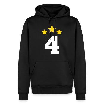 4 Jahre Stern - Geschenk zum 4. Jahrestag - Männer Premium Bio Hoodie - Schwarz - Vorne - Nico (187cm)