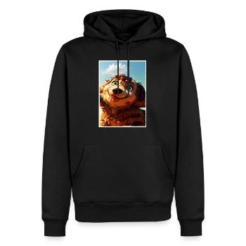 Ein braun-roter Welpe. - Männer Premium Bio Hoodie - Schwarz - Vorne - Nico (187cm)