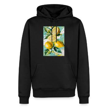 Humeur citron - Sweat à capuche Premium bio Homme - noir - Devant - Nico (187cm)