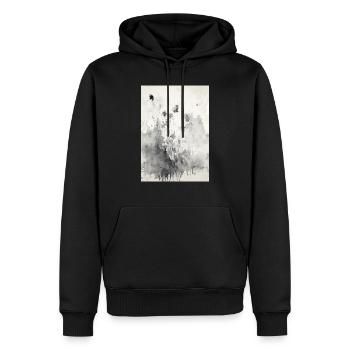 Abstrakte Aquarellmalerei - Männer Premium Bio Hoodie - Schwarz - Vorne - Nico (187cm)