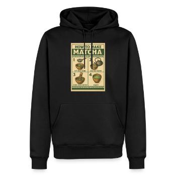 Wie man Matcha macht - Männer Premium Bio Hoodie - Schwarz - Vorne - Nico (187cm)
