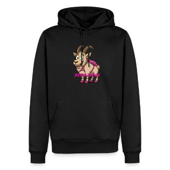 Bergziege – Lustiges Wander Design für Gipfelstürm - Männer Premium Bio Hoodie - Schwarz - Vorne - Nico (187cm)